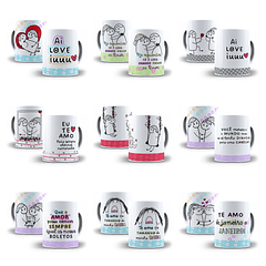 26 Artes Caneca Flork Dia dos Namorados Arquivos Png