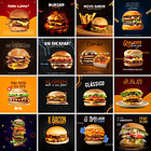 170 Artes Mídias Sociais Hamburgueria Editáveis Photoshop 4