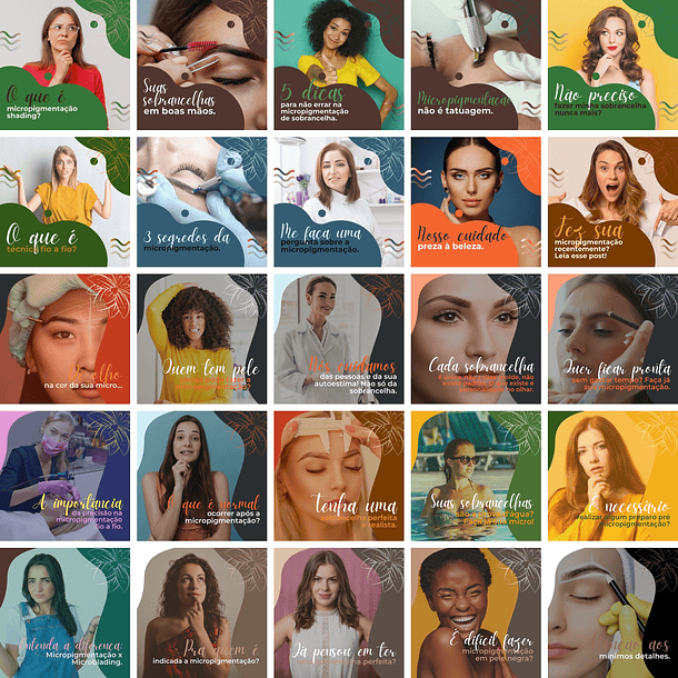 Pack Canva Micropigmentação 3.0 Templates Editáveis 100 Artes + Bônus 1
