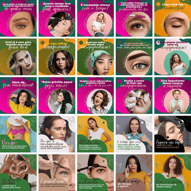 Pack Canva Micropigmentação 3.0 Templates Editáveis 100 Artes + Bônus 2