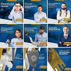 20 Artes Mídias Sociais Advogados Editáveis Photoshop