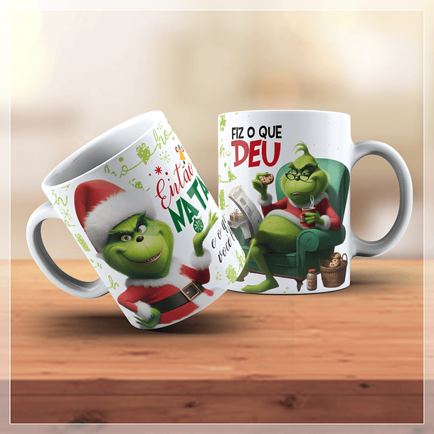 18 Artes para Caneca Natal Grinch Arquivo em Jpg   8