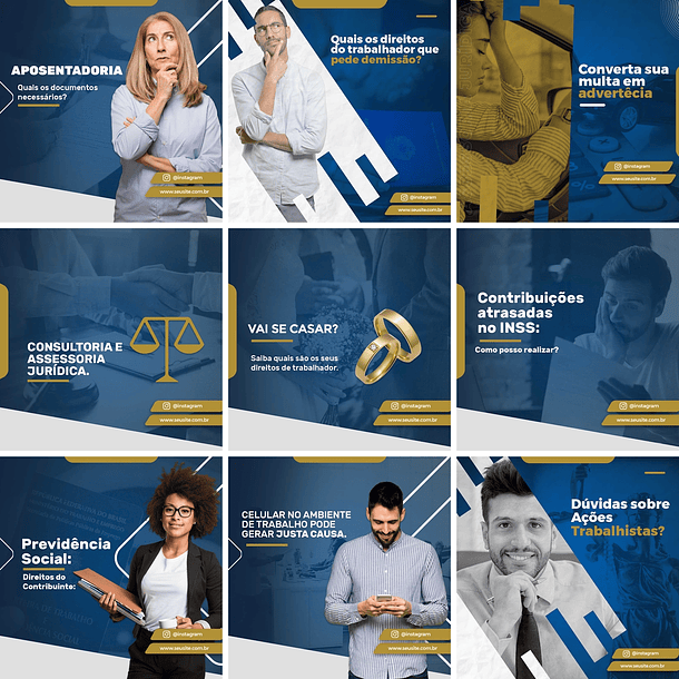 20 Artes Mídias Sociais Advogados Editáveis Photoshop 2