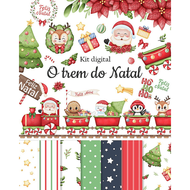 Kit Digital O Trem do Natal Arquivos em Png