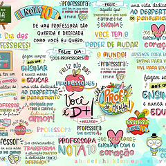 Kit Digital Lettering Frases Dia dos Professores Arquivos sem fundo Png