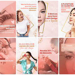 Pack Canva Lash Designer Templates Editável 28 Artes Storie + Bônus