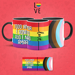 Arte Caneca Todo Amor É Bonito Feio É Não Amar! Arquivo Png