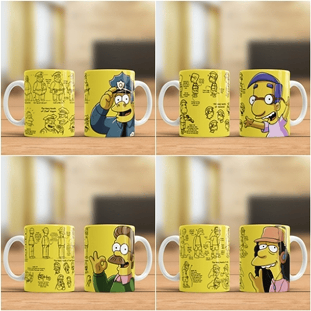 22 Artes para Caneca Simpsons Editável em Corel Draw e Photoshop 4