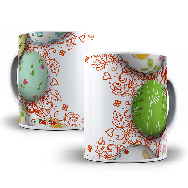 Arte Caneca Ovo de Páscoa Arrabesco Arquivo Png