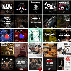 230 Artes Mídias Sociais Barbearia Templates Editáveis Photoshop