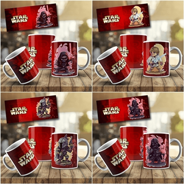 9 Artes Caneca Star Wars Editável em Photoshop