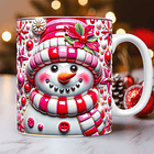 30 Artes para Caneca Bonecos de Neve Inflados 3D Arquivo em Jpg  8