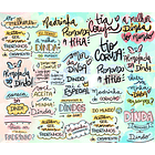 Kit Digital Lettering Frases Dindos Tios Dindas Tias Arquivos sem fundo Png 1
