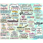 Kit Digital Lettering Frases Dindos Tios Dindas Tias Arquivos sem fundo Png 2