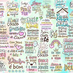 Kit Digital Lettering Frases Gospel Fé Evangelico Jesus Arquivos sem fundo Png