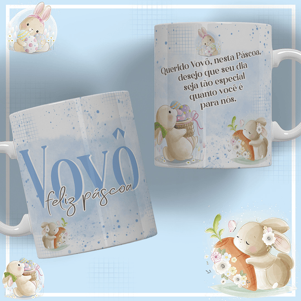 12 Artes para Caneca Páscoa Família Arquivos Editável 11