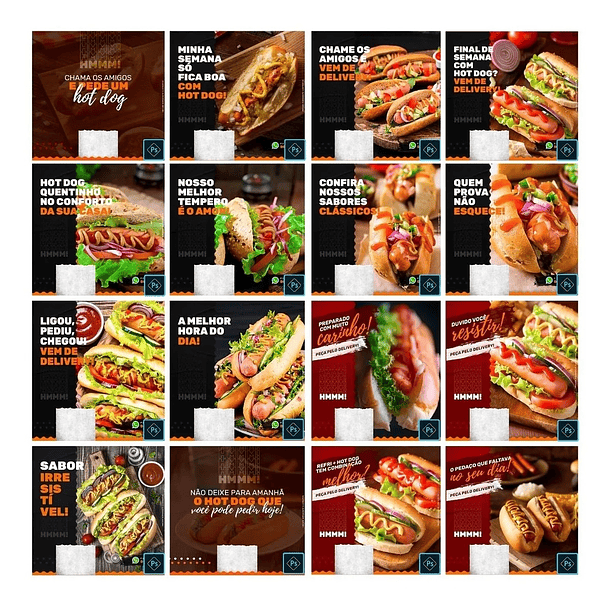 50 Artes Mídias Sociais Cachorro Quente Hot Dog Editáveis Photoshop 3