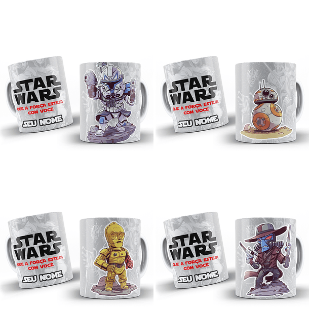 29 Artes Caneca Star Wars Editável em Photoshop 2