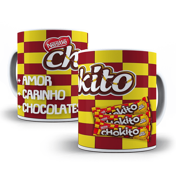 Arte Caneca Chokito + Amor + Carinho + Chocolate Arquivo Png