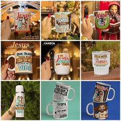 30 Artes para Caneca Natal de Jesus Arquivo em Jpg