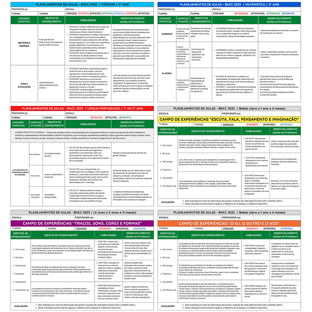 Planos de Aulas Planejamento Educação Infantil 2023 BNCC 2