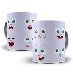 Arte Caneca Páscoa Carinhas e Bocas Arquivo Png