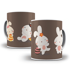 Arte Caneca Coelhinhos Diversos Arquivo Png