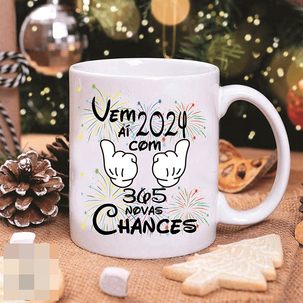 10 Artes para Caneca e Camisa Ano Novo Disney Mickey e Minnie Arquivo Editável 3