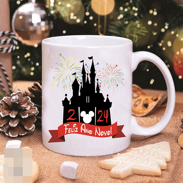 10 Artes para Caneca e Camisa Ano Novo Disney Mickey e Minnie Arquivo Editável 4