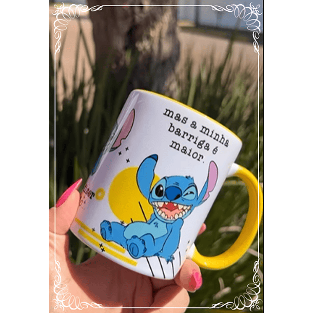 Artes para Caneca Stitch do Tamanho da Minha Barriga em Corel Draw 2