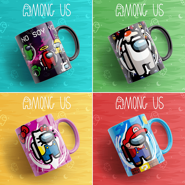 16 Artes Caneca Among Us Editável em Photoshop 3
