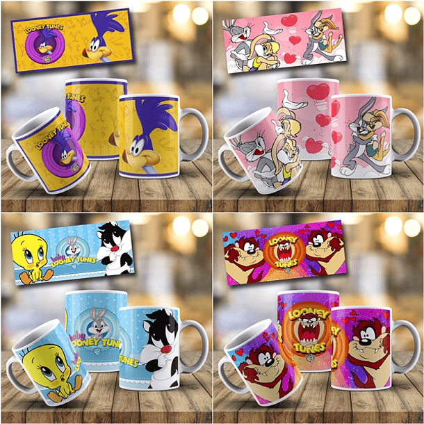 36 Artes Caneca Looney Tunes Editável em Photoshop 3