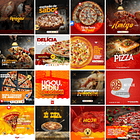 50 Artes Mídias Sociais Pizzaria Editáveis Photoshop + Png 1