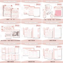 Pacote Artes para Agendas Caneca Professora Floral Rosé Golde 2022 Arquivos Pdf Jpge