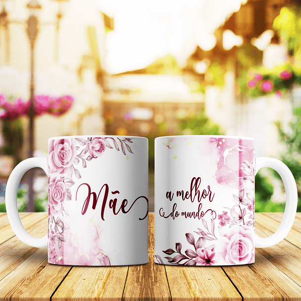12 Arte para Caneca Dia das Mães Rosas e Flores Arquivo Editável 9
