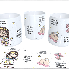 Arte para Caneca Que Deus me Livre da Maldade Alheia em Corel Draw