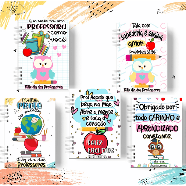 20 Arte para Caneca Camisa e Capa Agenda Dia dos Professores Arquivo Editável 5