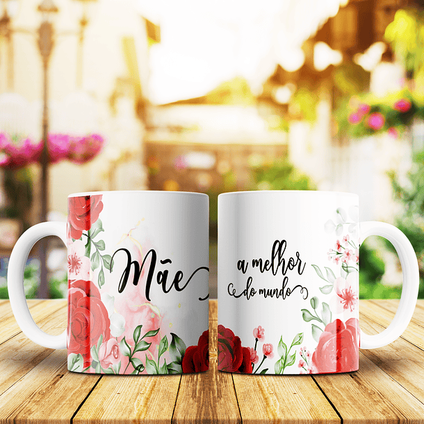 12 Arte para Caneca Dia das Mães Rosas e Flores Arquivo Editável 11