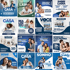 50 Artes Mídias Sociais Imobiliaria Editáveis Photoshop