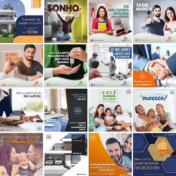 50 Artes Mídias Sociais Imobiliaria Editáveis Photoshop 3