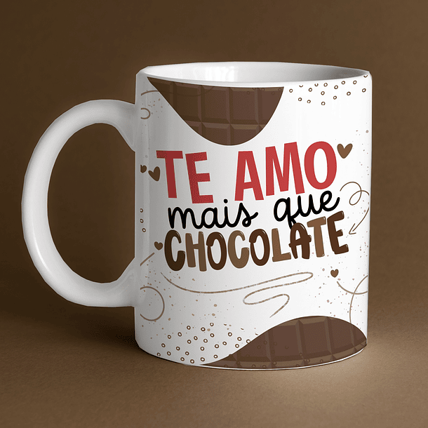 Arte Caneca Te Amo Mais Que Chocolate Arquivo Png 2