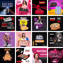 Pack Canva Black Friday Templates Editáveis 20 Artes + Bônus