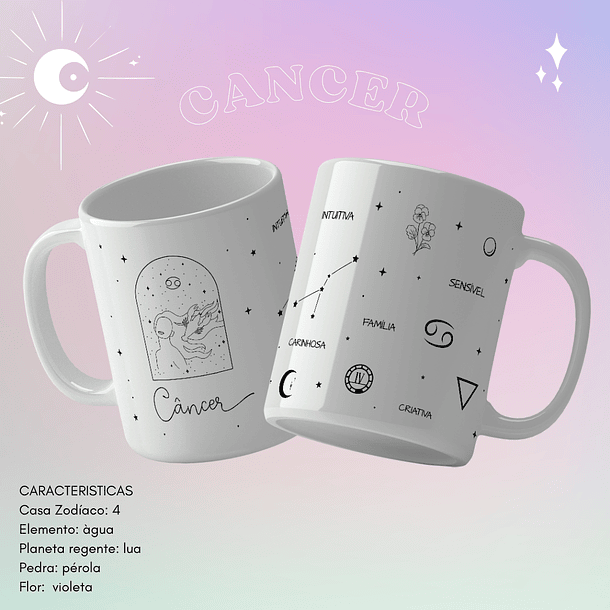 12 Arte para Caneca Signos Arquivo Editável  1