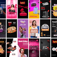 Pack Canva Black Friday Storie Templates Editáveis 20 Artes + Bônus