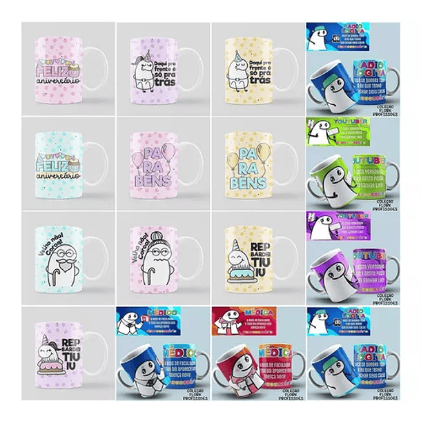 Pack 1500 Artes Sublimação Para Canecas Flork Bento Meme 5