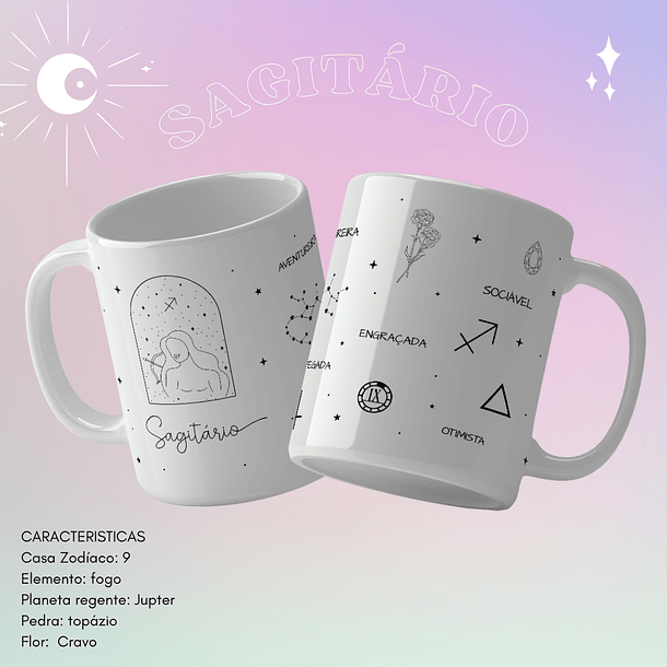 12 Arte para Caneca Signos Arquivo Editável  10