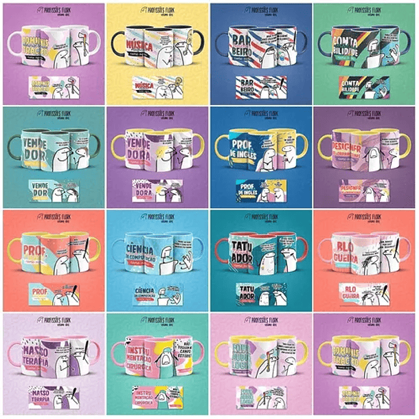 Pack 1500 Artes Sublimação Para Canecas Flork Bento Meme 8