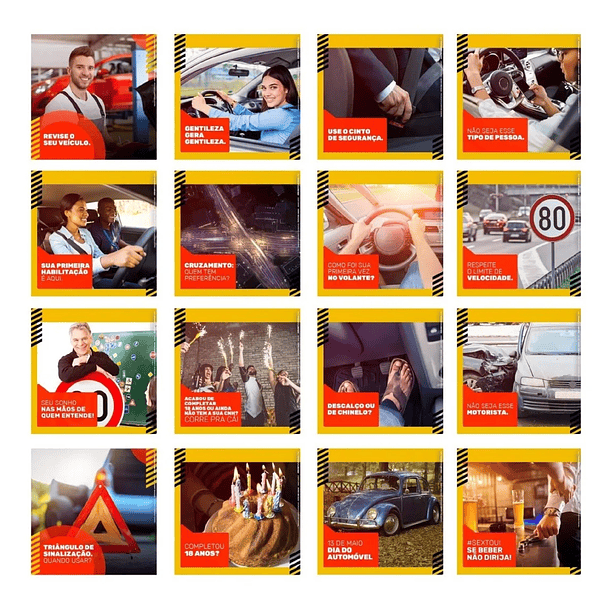 130 Artes para Auto Escola Mídias Sociais Editáveis Photoshop + Png 2