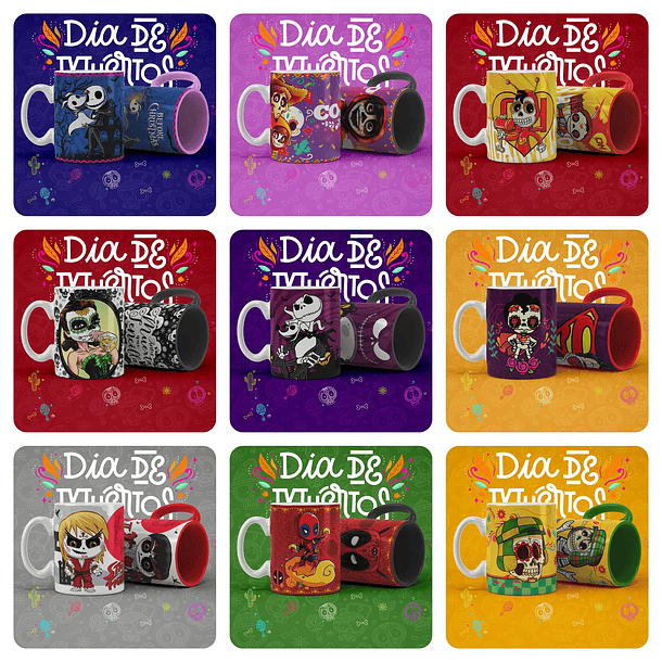 75 Artes para Caneca Halloween Arquivos Sublimação + Png 2