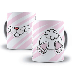 Arte Caneca Feliz Páscoa Rosa E Branco Arquivo Png